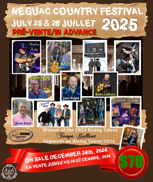 Neguac Country Festival 2025 Weekend pass/passe fin de semaine